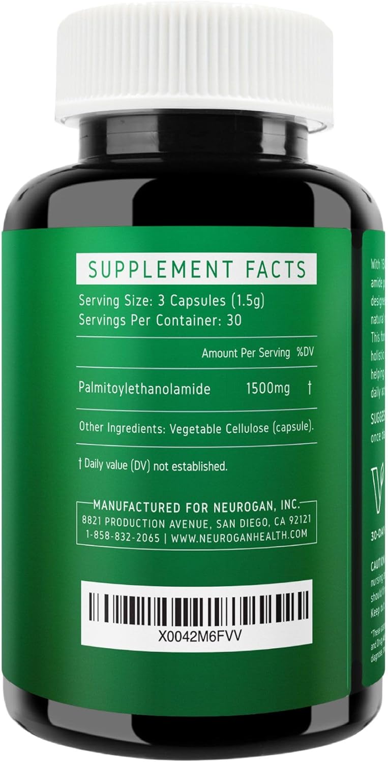 Neurogan Ultra Micronized Palmitoylethanolamide (Pea) Supplement - 1500 MG Per Serving - Highly Purified & Bioavailable - 90 Capsules - Natural Support for Men & Women - Image 2