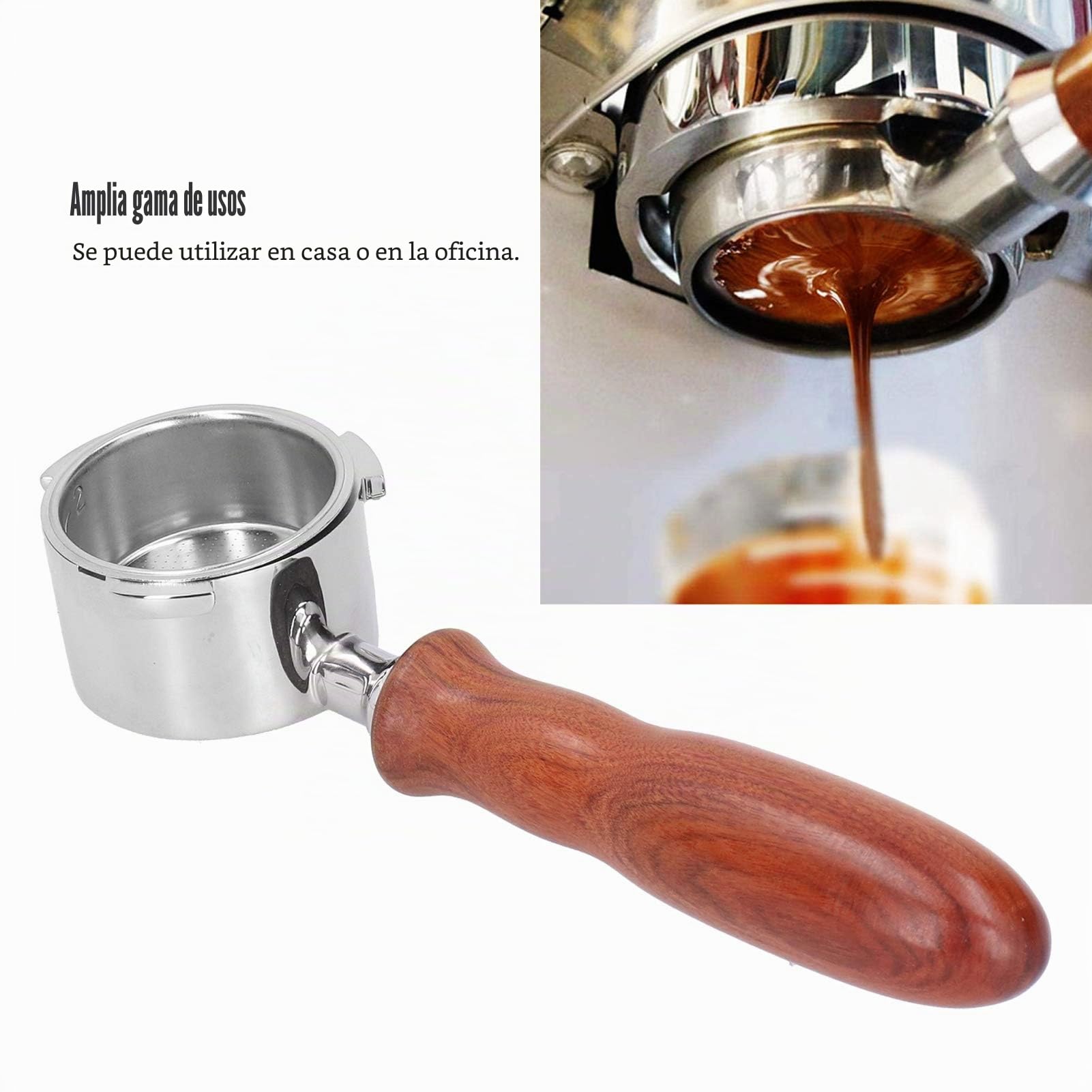 Portafiltro sin Fondo de 51 mm, portafiltro Profesional sin Fondo con Canasta de Filtro de Taza sin presión para máquinas de café Espresso)