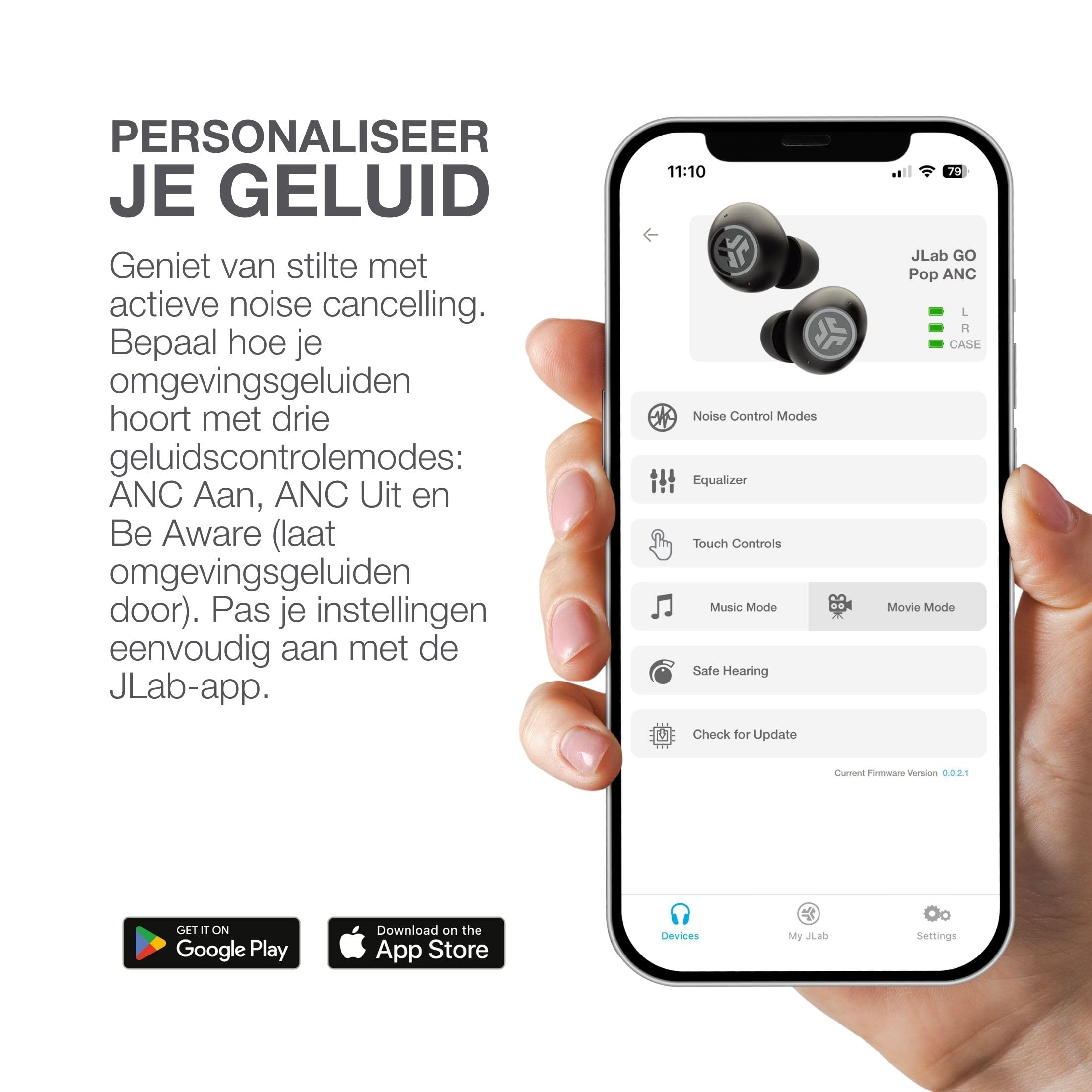 JLab Go Air Pop True Wireless Earphones, Bluetooth Earbuds, Oordopjes Draadloos with 32H Speeltijd, In Ear Headphones with Microfoon, USB-Oplaaddoos, Dubbele Verbinding, EQ3 Geluid, Taling