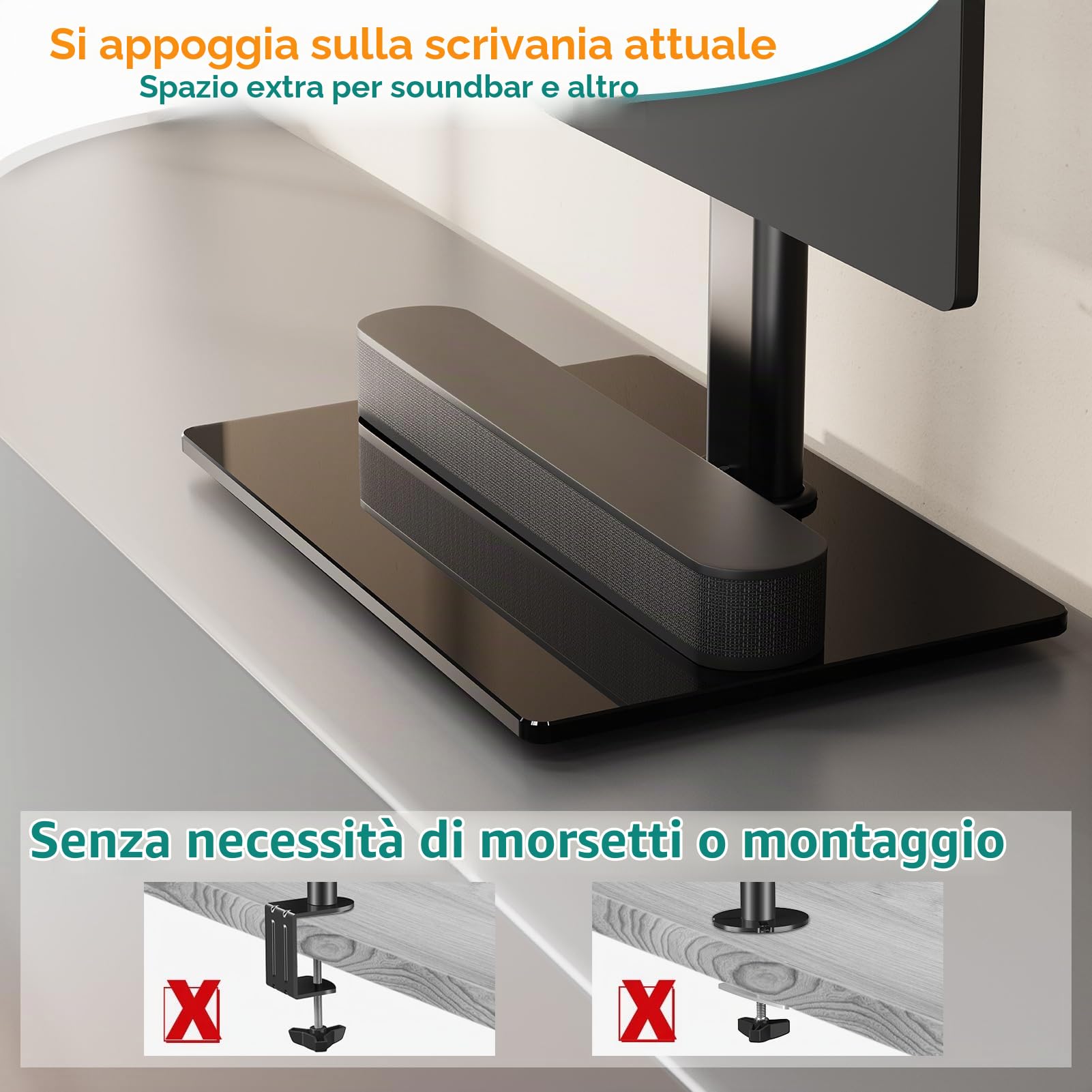 ELIVED Supporto doppio per monitor da scrivania, braccio verticale per monitor da 13-32 pollici con VESA 75 x 75/100 x 100 mm fino a 15 kg, rotazione a 360° regolabile in altezza supporto per monitor
