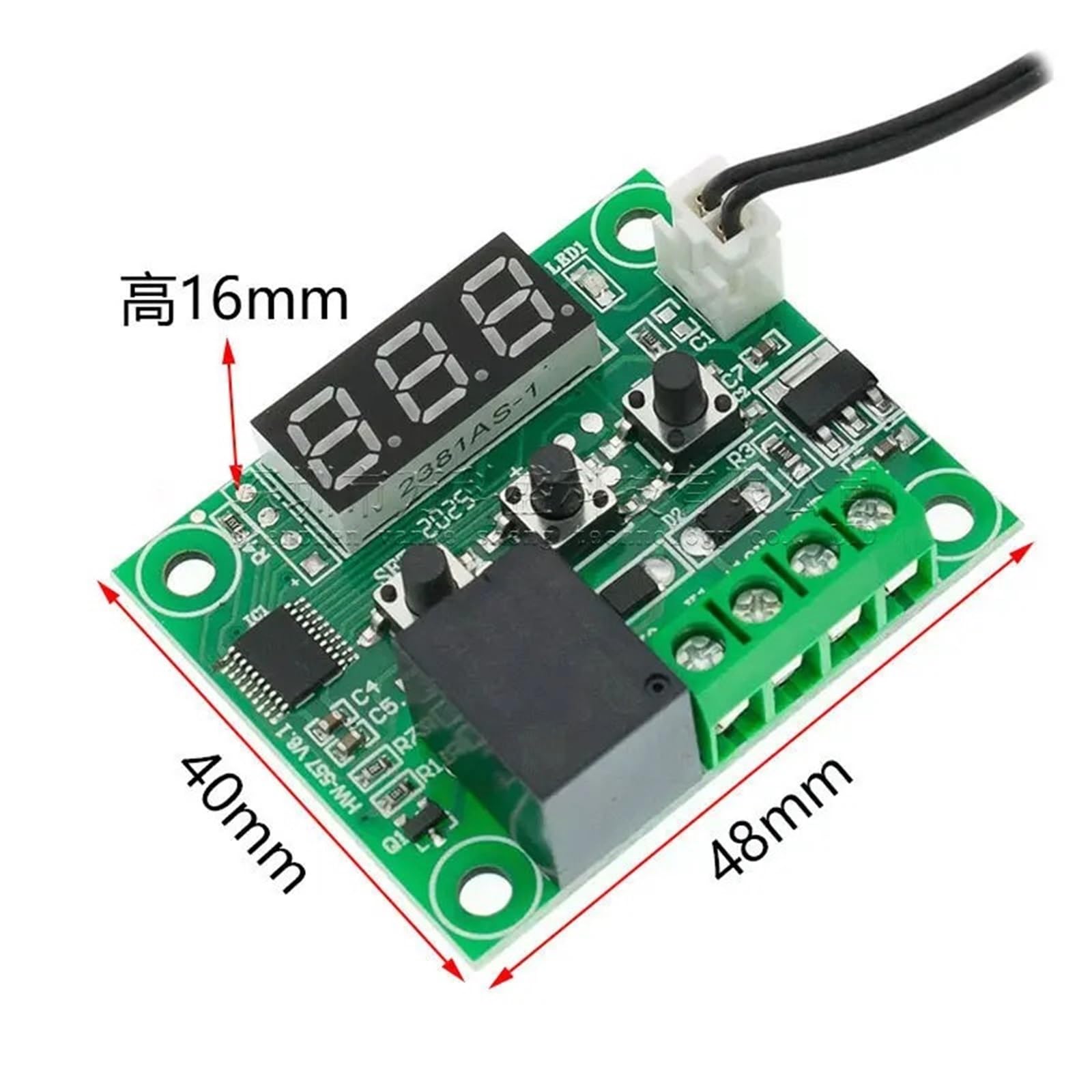 50pcs Digital Display Temperature Controller Temperature Control Switch W1209 Micro Temperature Control Board(12V Blue Light)