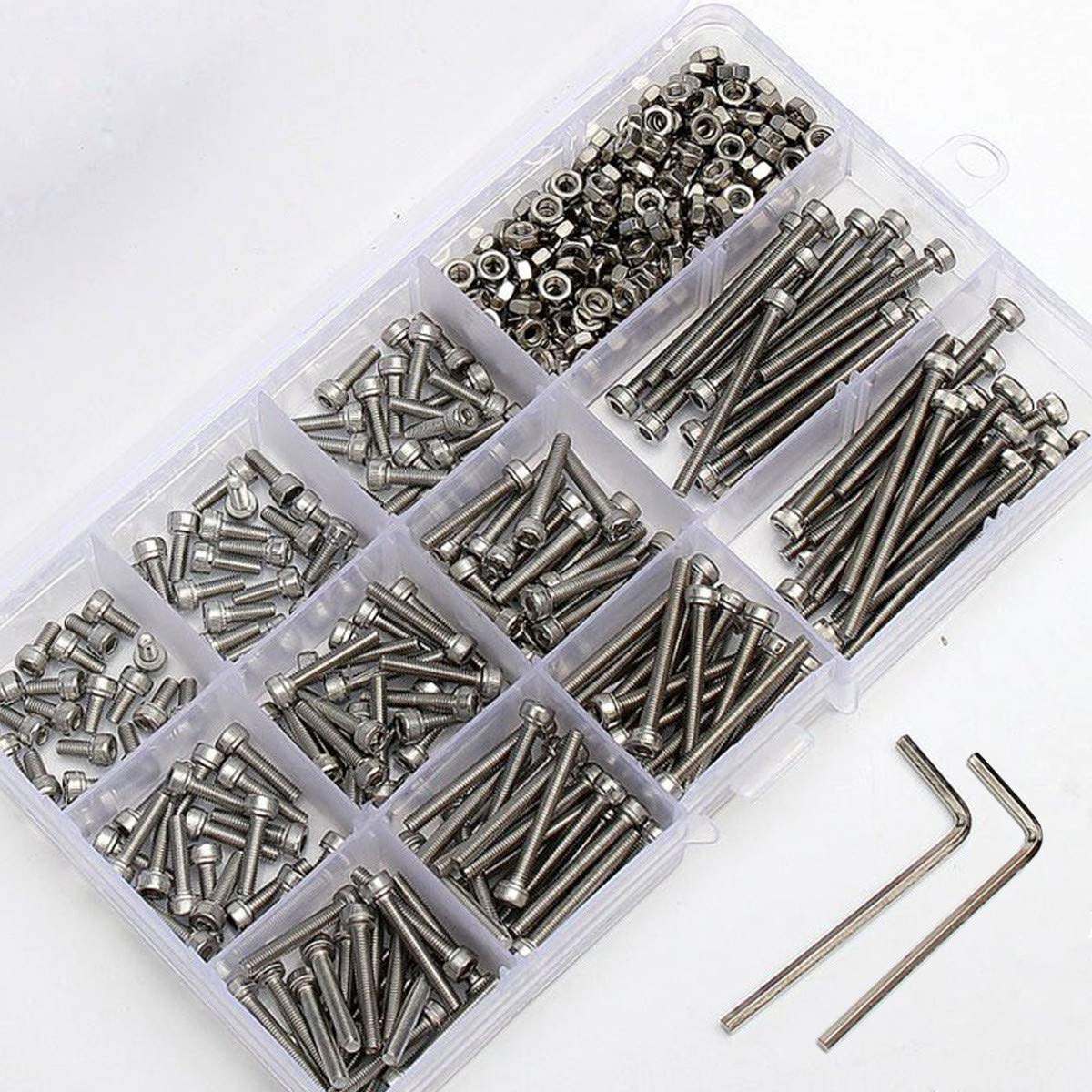 ChaRLes Suleiman™ M3Ss2 M3 442Pcs En Acier Inoxydable Allen Boulon Écrou Hex Socket Bouchon Vis Assortiment Kit