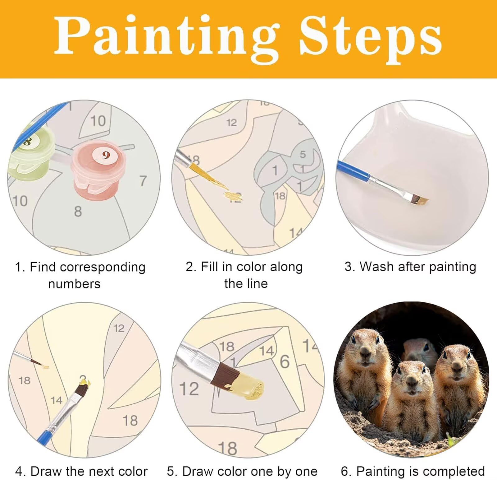 SULISO Peinture Par Numéros Loup Mère Et Son Petit – Kit DIY Pour Adultes Et Enfants | Toile 40x50cm, Pinceaux Et Peinture Acrylique Offert