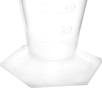 EISCO Conical Measure, 200ml - Polypropylene Plastic, Translucent - Pouring Spout - 10ml Raised Graduations - Hexagonal Base