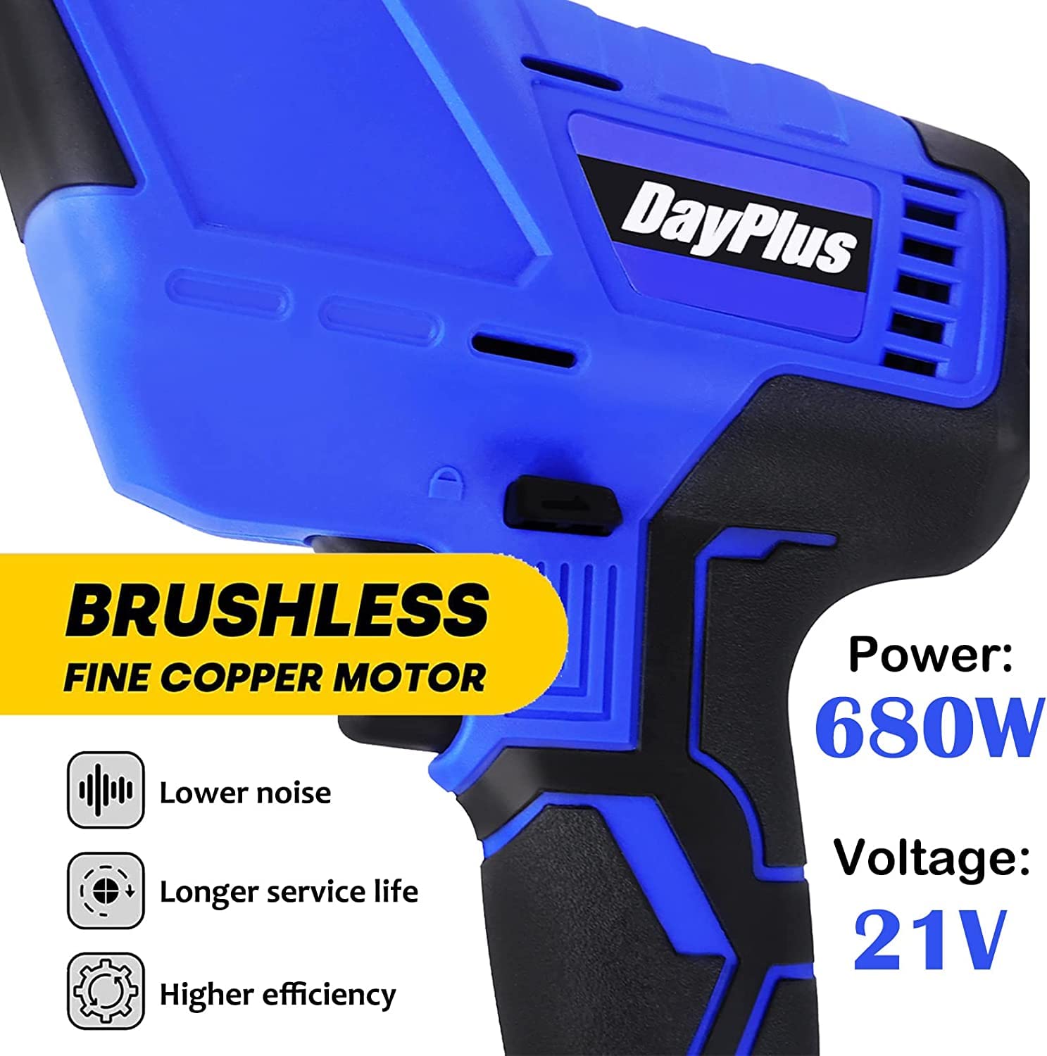 Sierra de sable sin escobillas de 21 V Max con 2 baterías y cargador, sierra de reciprosäge eléctrica con 4 hojas de sierra para metal/madera/PVC, longitud de carrera de 22 mm, sierra de sable