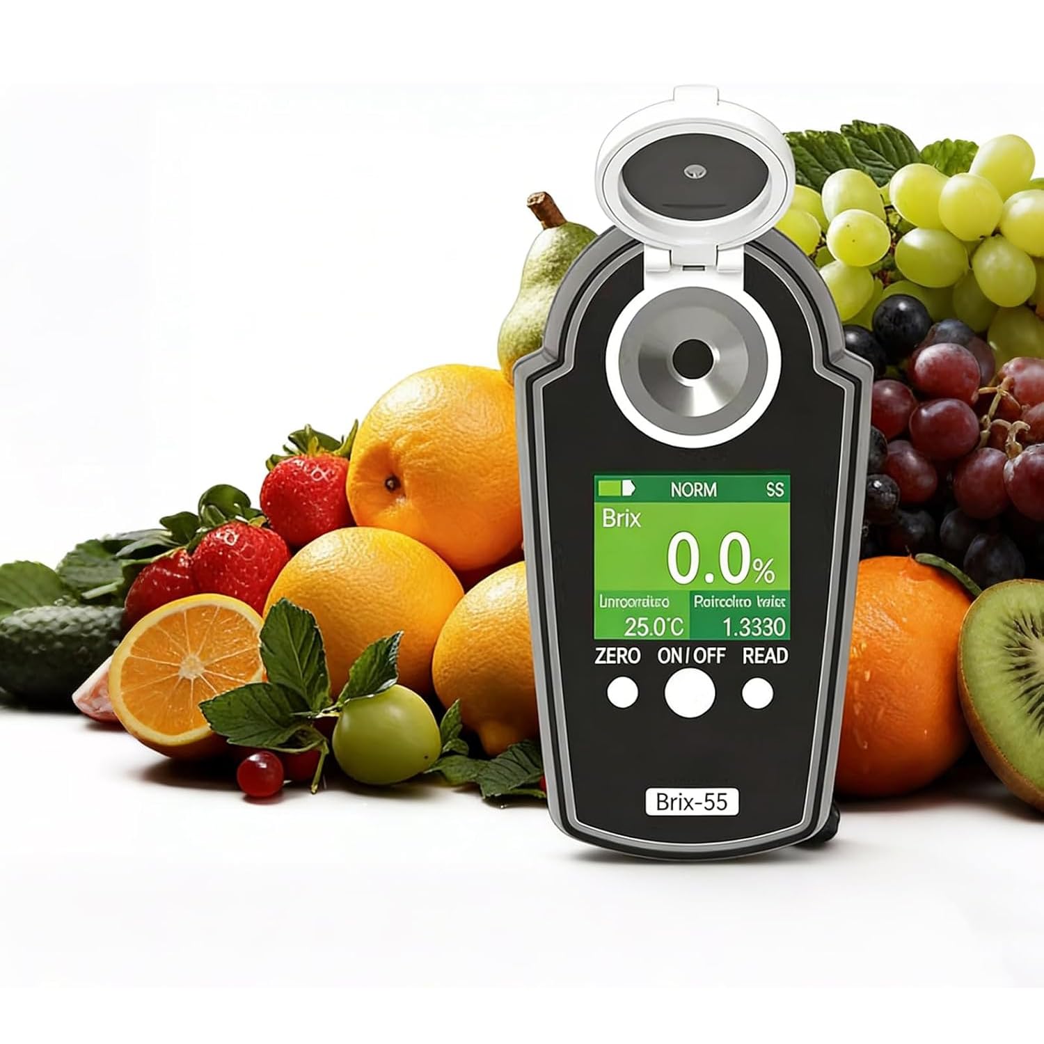 Rifrattometro digitale Brix, tester portatile per zucchero di frutta con alta precisione ± 0,2%, risoluzione 0,1%, compensazione automatica della temperatura per bevande e succhi