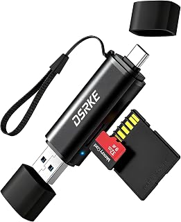 DSRKE SD Card Reader, USB 3.0 & USB C Dual Plug Card Reader, Aluminium Micro SD Adapter for SD, SDHC, SDXC, microSDHC, mic... Price In India