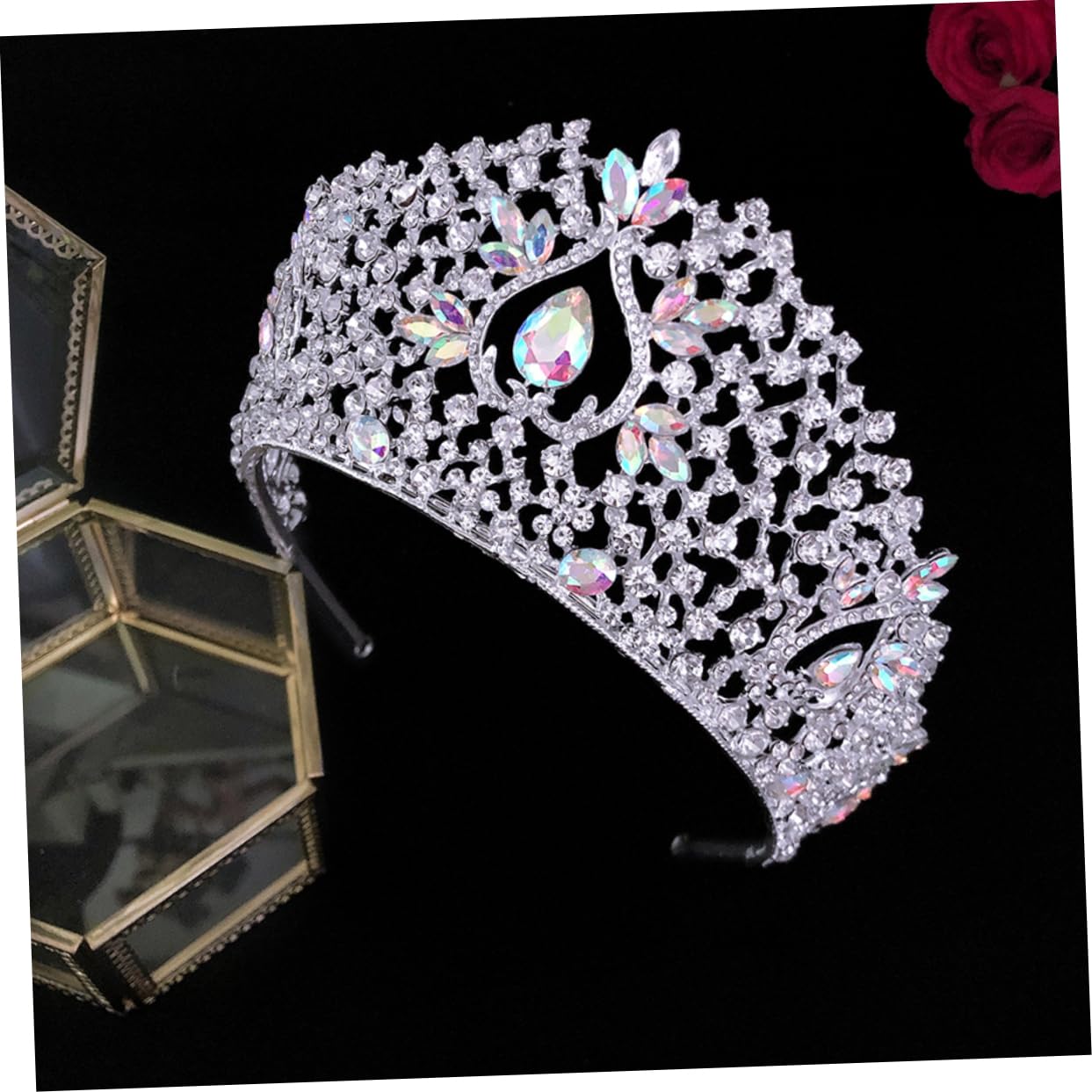 Nakrycie głowy, opaski ślubne, kryminał cyrkon mody opaski na głowę krążą ślubne tiara rhinestone tiara Pearl Hair Akcesoria (srebrne)