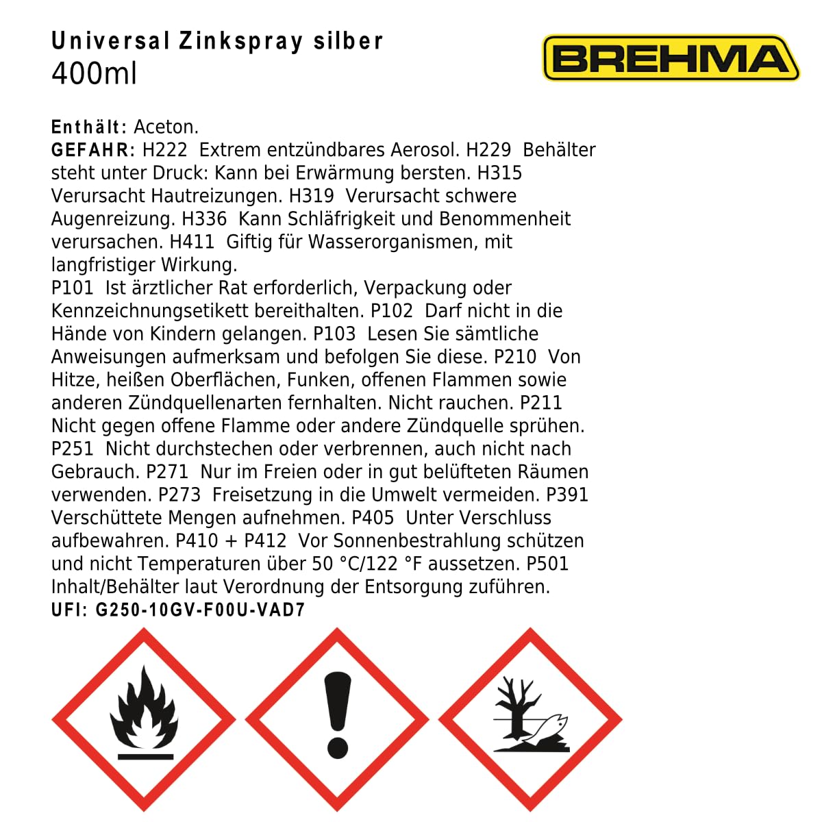 24x Universal Zinkspray silber Grundierung Korrosionsschutz 400ml inkl. Griff