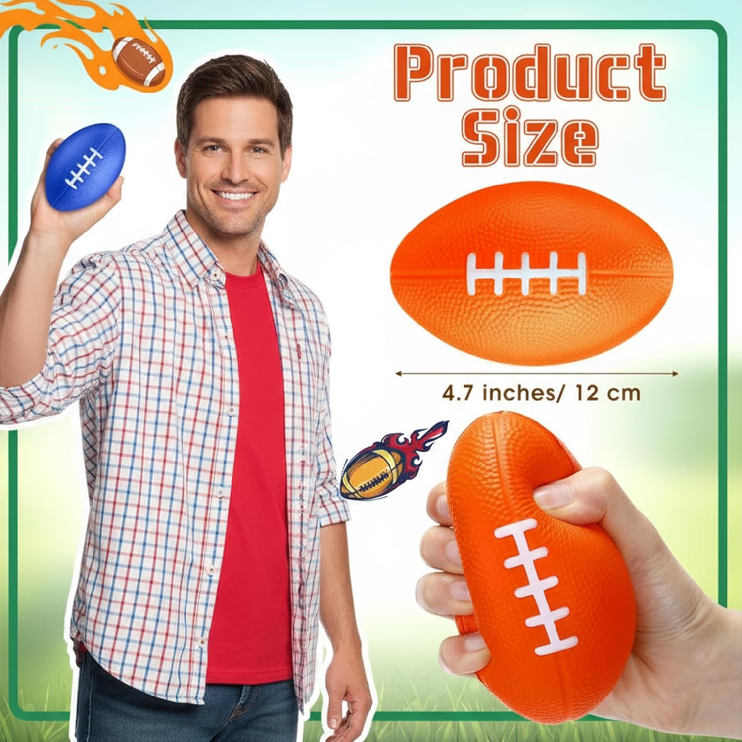 32 Pcs Mini Football Bulk 4.7 Inch Party Foam Football Favor Sports Small Stress Ball Foam Ball for Back to School Homecoming Game Team Birthday Party Bag Gift Filler - Image 2