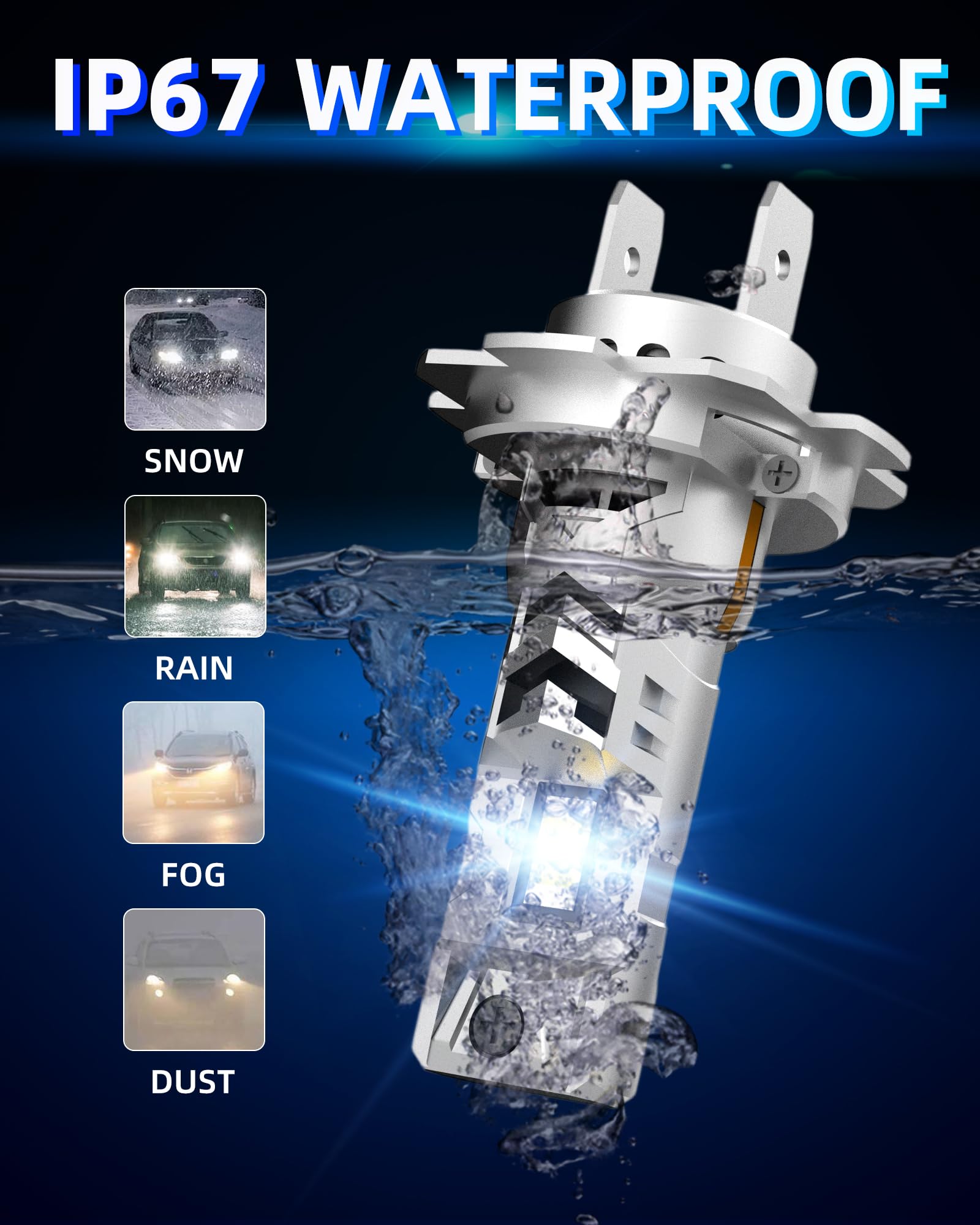 Sinoparcel H7 LED Ampoule de Phare 2026, Feux de Croisement et Route 2 Pcs | Lampe Anti-erreur Homologué, 600% Plus Lumineux Taille 1:1 Halogène, Plug & Play, 6500K Blanc, 50000 Heures de Durée de Vie