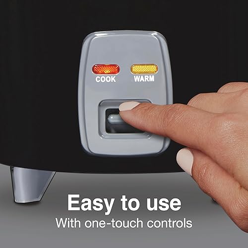 Miniatura 3 de Proctor Silex Olla arrocera y vaporizador de alimentos, 6 tazas cocidas (3 tazas sin cocinar), incluye cesta de vapor y enjuague, negro (37510)