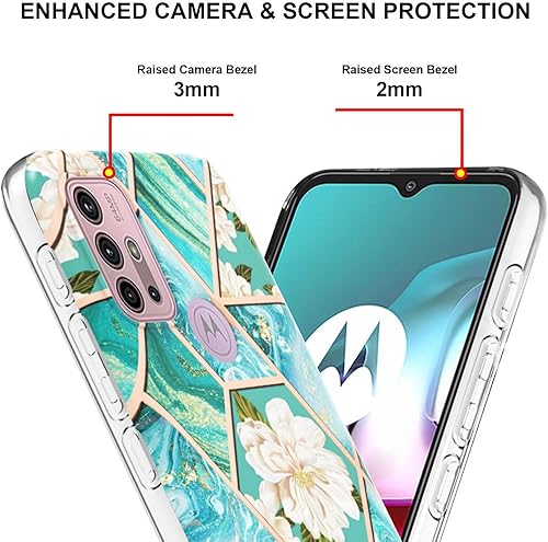 Miniatura 4 de Funda delgada para Moto G30, funda para Moto G20, funda para Moto G10, funda con patrón de mármol IMD para niñas, con función de protección de
