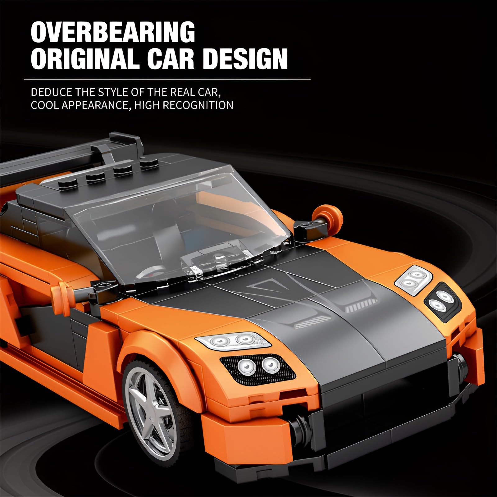 Ebortsin Sports Car Building Blocks, MOC Race Car Building Kit, 367 Pieces Auto Building Blocks Set - Image 3
