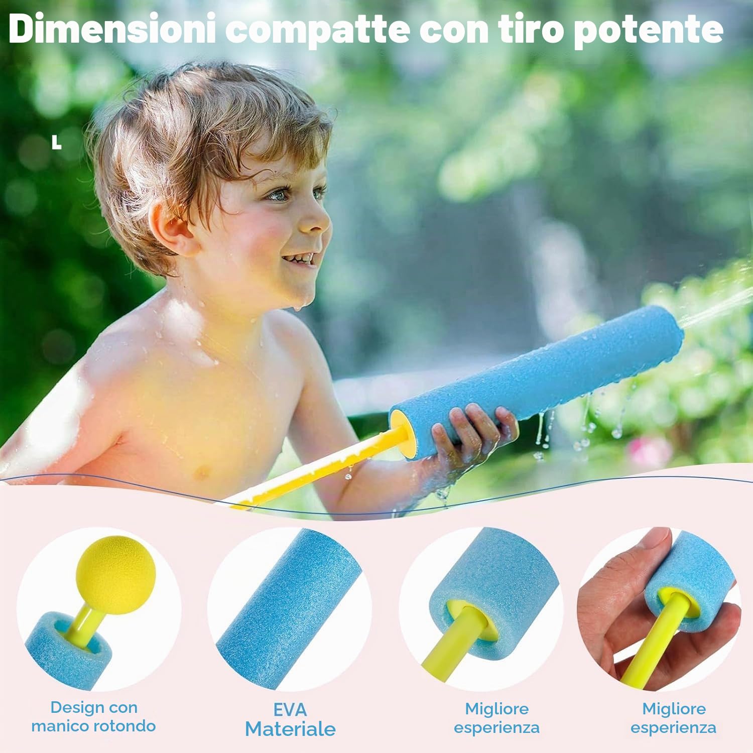 20 Pezzi Pistole Ad Acqua Per Bambini, 21.5 cm Pistola ad Acqua in Schiuma di Colori, Fucile ad Acqua per Piscina, Giardino, Esterno Giochi Spiaggia, Giochi Acqua per Bambini, 4 Colori