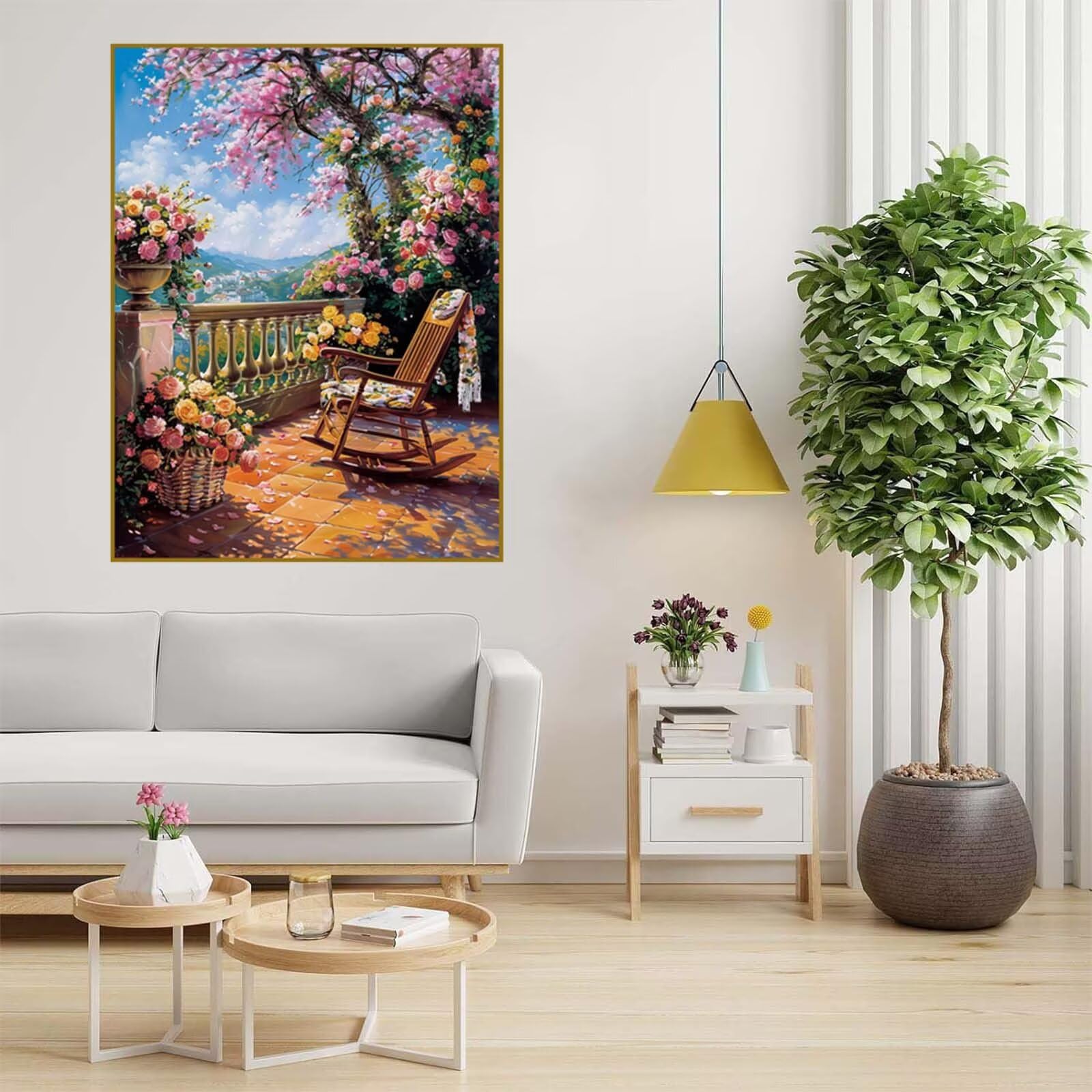 Diament Malarstwo Drzewo Diament Malarstwo Dorosły Ogród Haft Diament 90 x 120 cm, DIY Diamentowe Malarstwo Aktywność Ręczna Płótno Ścieg krzyżykowy Kryształ Obrazy do dekoracji ścian 6X-13