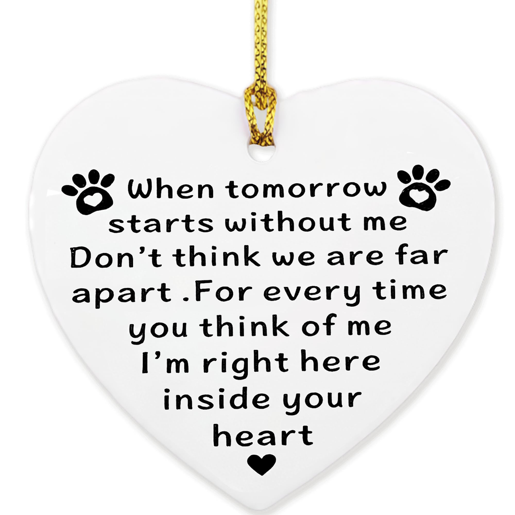 Dwuent White Pet Memorial Gifts, Dog Memorial Gifts Heart Acrylic Keepsake With Poem For Pet Loss Remembrance, Sympathy Gift, Heart Shape Hanging Ornament, 7.3Cm X 6.8Cm