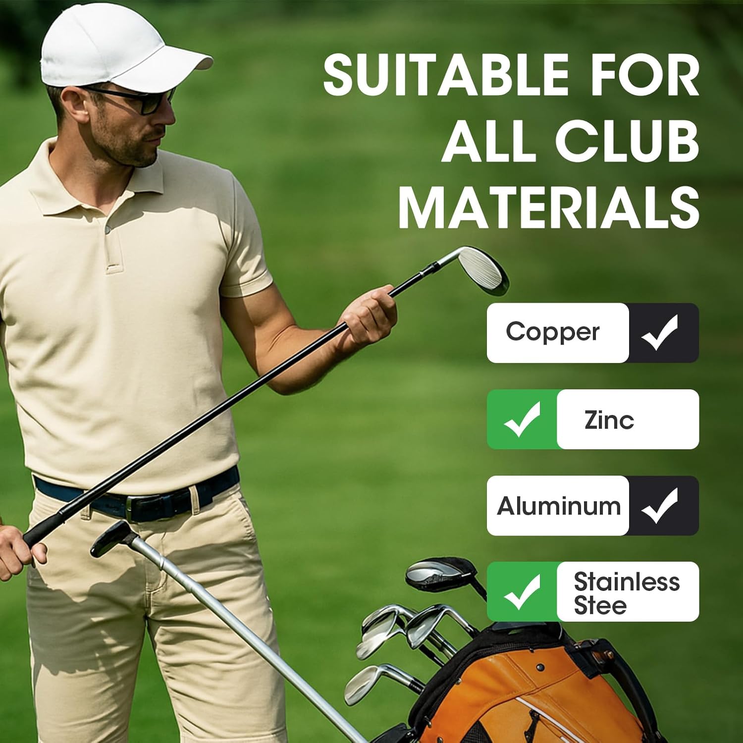 Golf Club Polish & Golf Club Cleaner - Rust and Scratch Remover Golf Club Polishing Kit/Golf Club Cleaning Kit - 9 oz Metal Polish Compound - Golf Accessories - Image 5