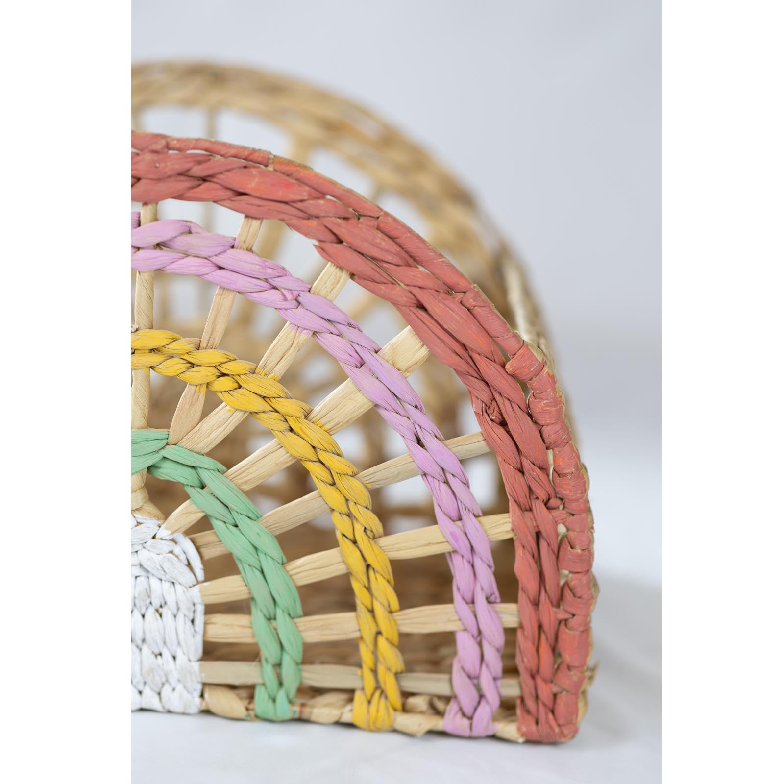 Cesto portaoggetti intrecciato, giacinto d'acqua, per soggiorno, cameretta dei bambini, camera da letto, giornali, libri, arcobaleno