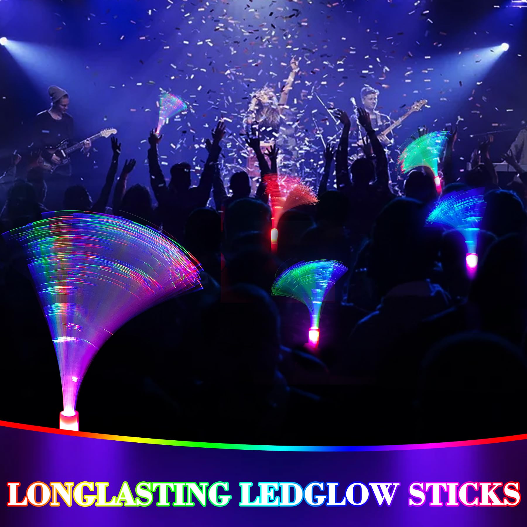 Bacchette Luminose LED A Fibra Ottica - Pacco Da 36, Con Effetti Luce, Per Feste E Eventi - Foto 6