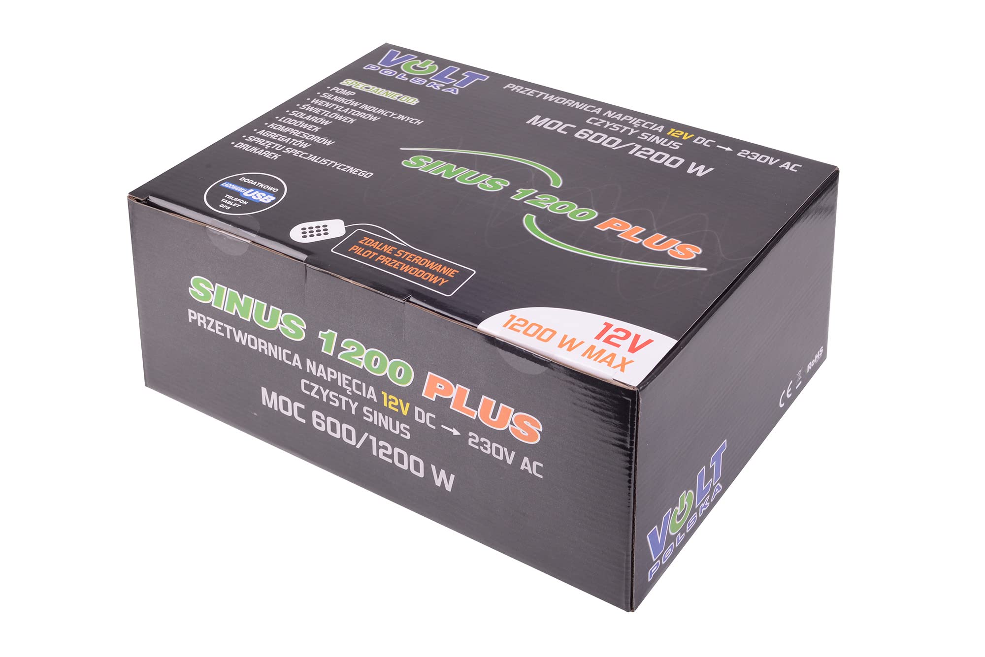 Przetwornica napięcia SINUS PLUS 1200 12/230V (600/1200W) + PILOT