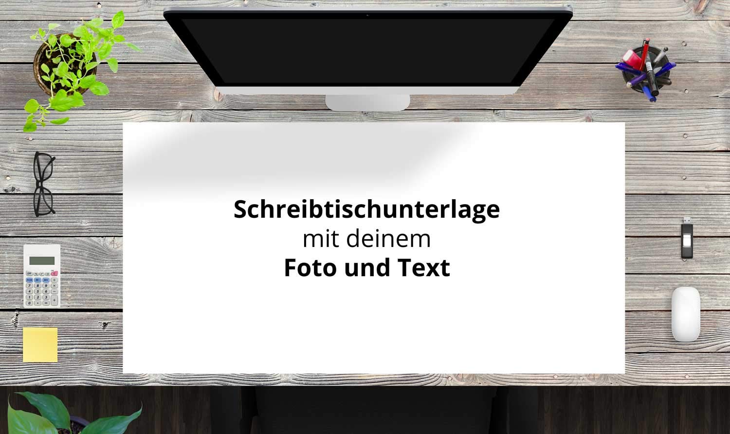 Sous-main XXL avec tapis de souris intégré – « à personnaliser » – en vinyle de qualité supérieure – 100 x 50 cm – Tapis de table antidérapant avec meilleure protection – Fabriqué en Allemagne