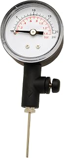 AGORA Pressure Gauge with Built-in Release Valve for Basketballs, Footballs, Volleyballs, and Soccer Balls - Reads up to 20 lbs of Pressure - Black