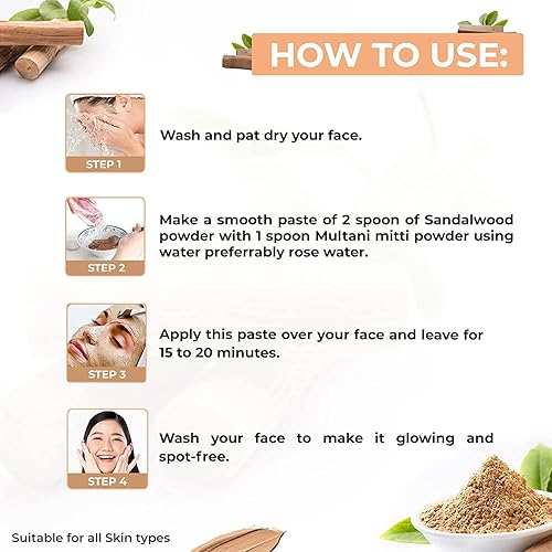 Miniatura 4 de Polvo de sándalo para cara, 100% puro y natural, polvo de Chandan para paquete facial, máscara facial, polvo de madera de sandalia original para