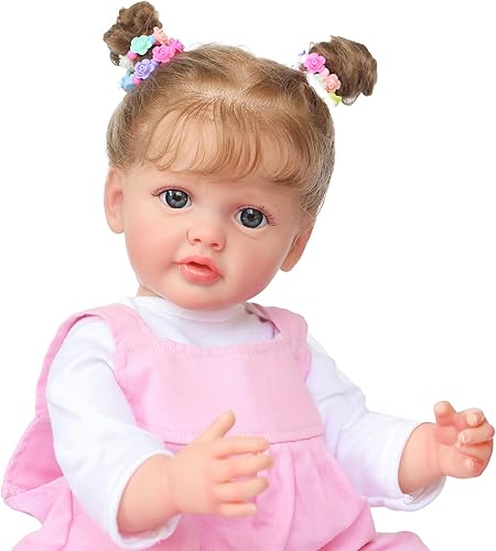 Miniatura 7 de RXDOLL Muñecas realistas Reborn de silicona de cuerpo completo para niña de 22 pulgadas, muñecas de bebé lavables que se ven reales y realistas con