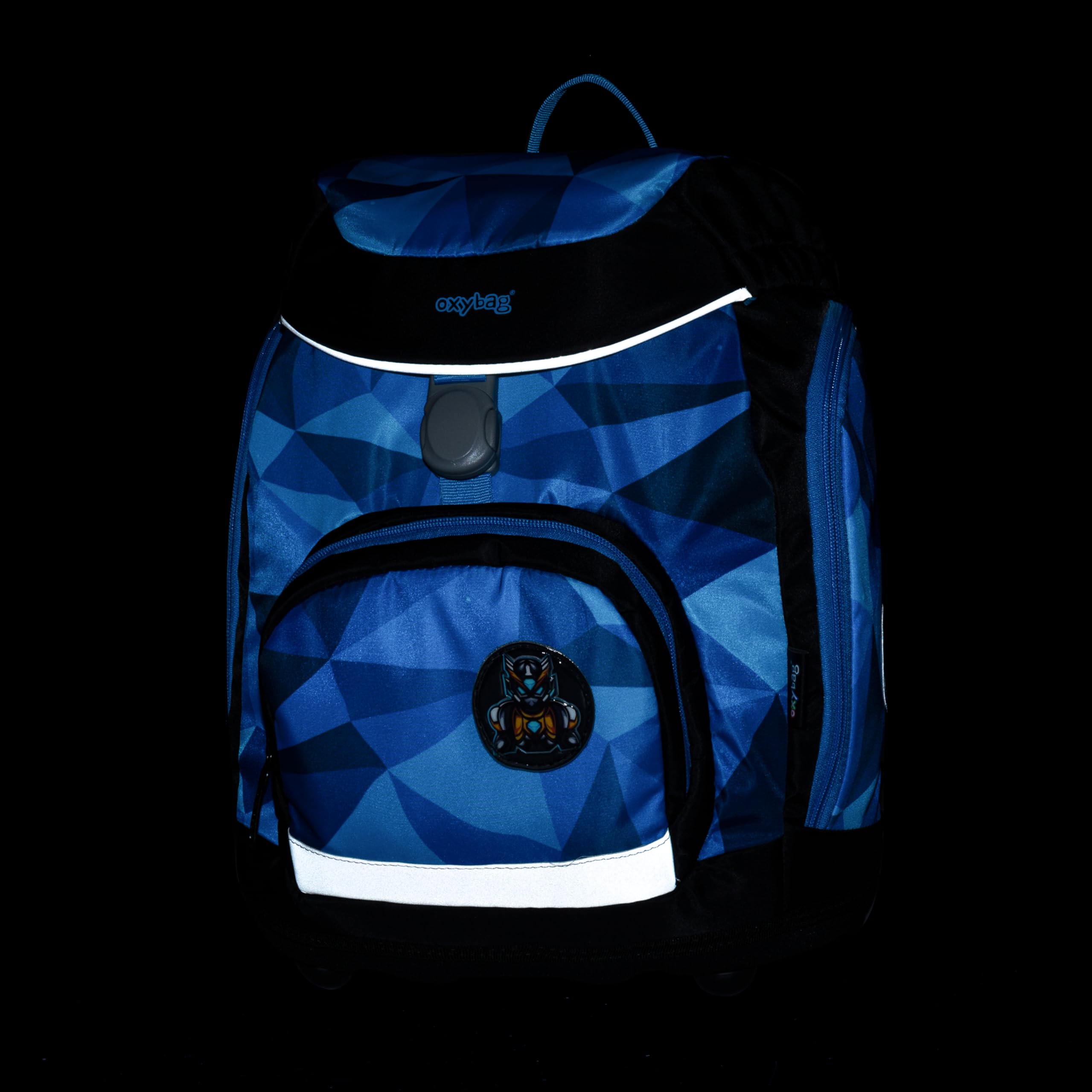 Schulranzen 5 Teilig Robot Ergonomischer Schulrucksack Set Federmappe Turnbeutel & Austauschbaren Patches Leicht Schulset Mädchen Reflektierenden Schultasche für 1. - 3. Klasse Back to School