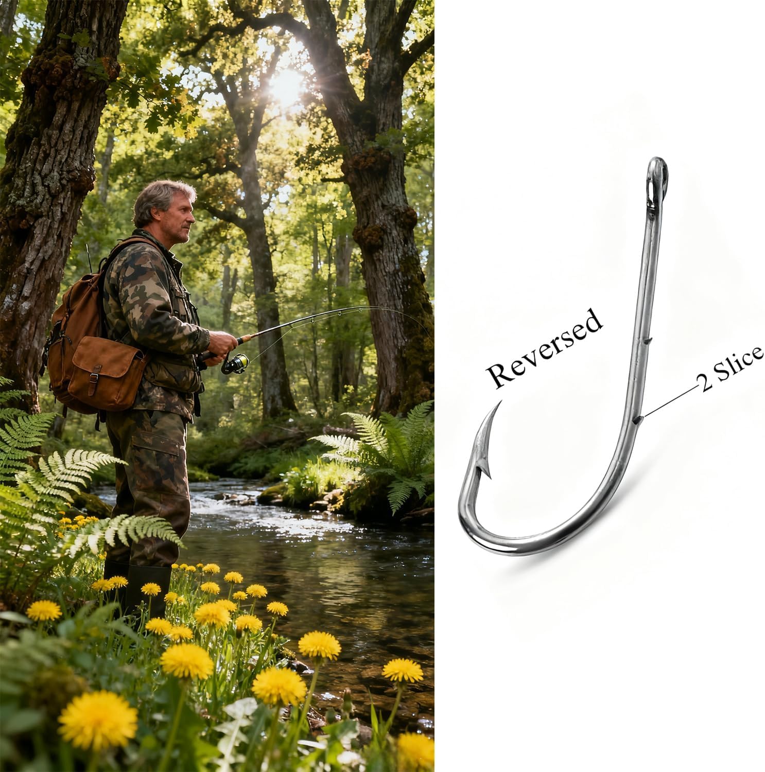 KIMHOME Anzuelos de pesca verdes de 20 cm con líder (prueba de 50 libras), paquete de 20 alambres resistentes a las mordeduras, acero al carbono resistente a la corrosión, afilados para lucio, peces — view 5