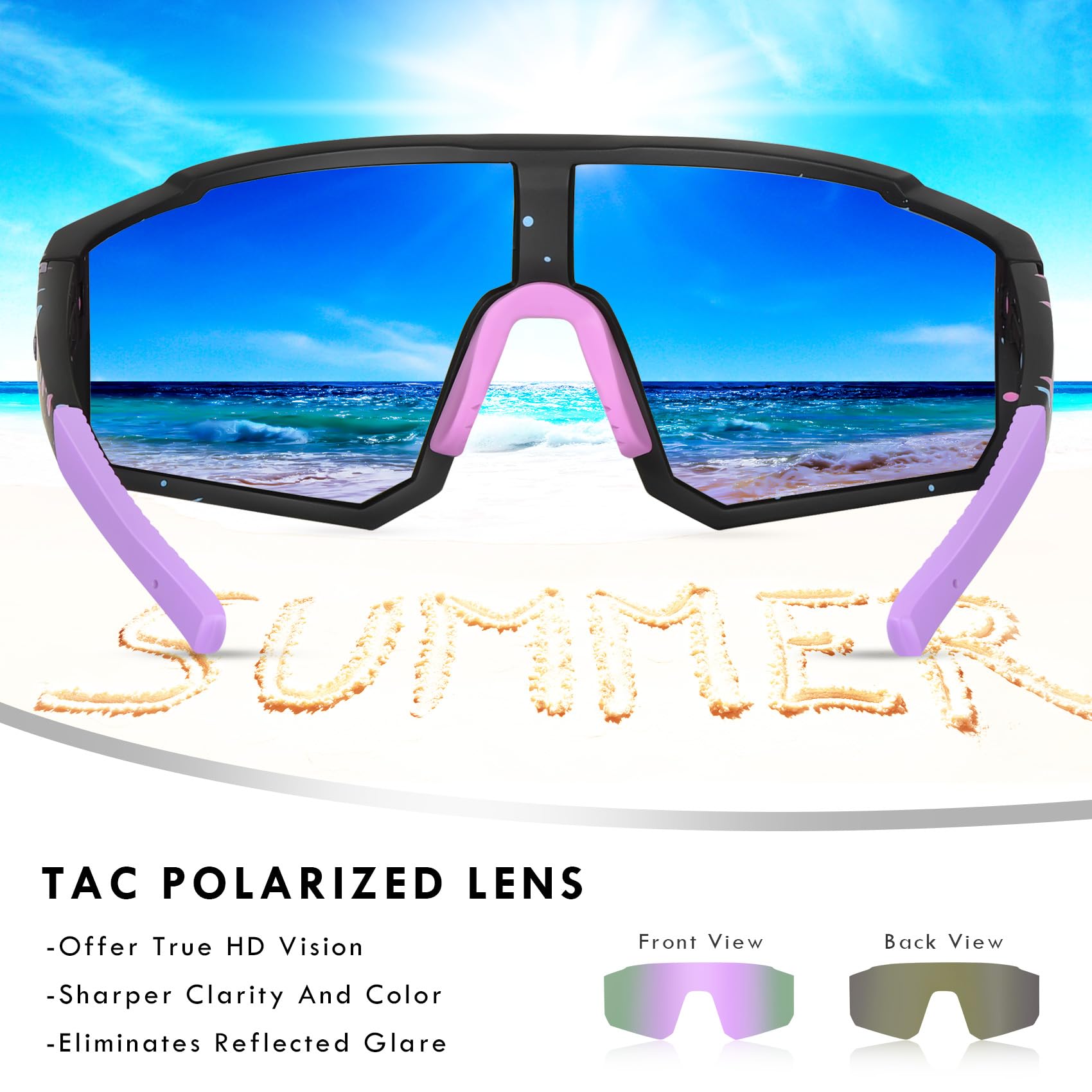 Derowern Boys Baseball Sunglasses, Polarized Sports Sunglasses, UV400 Protection, for Boys and Girls Softball Cycling - Image 4