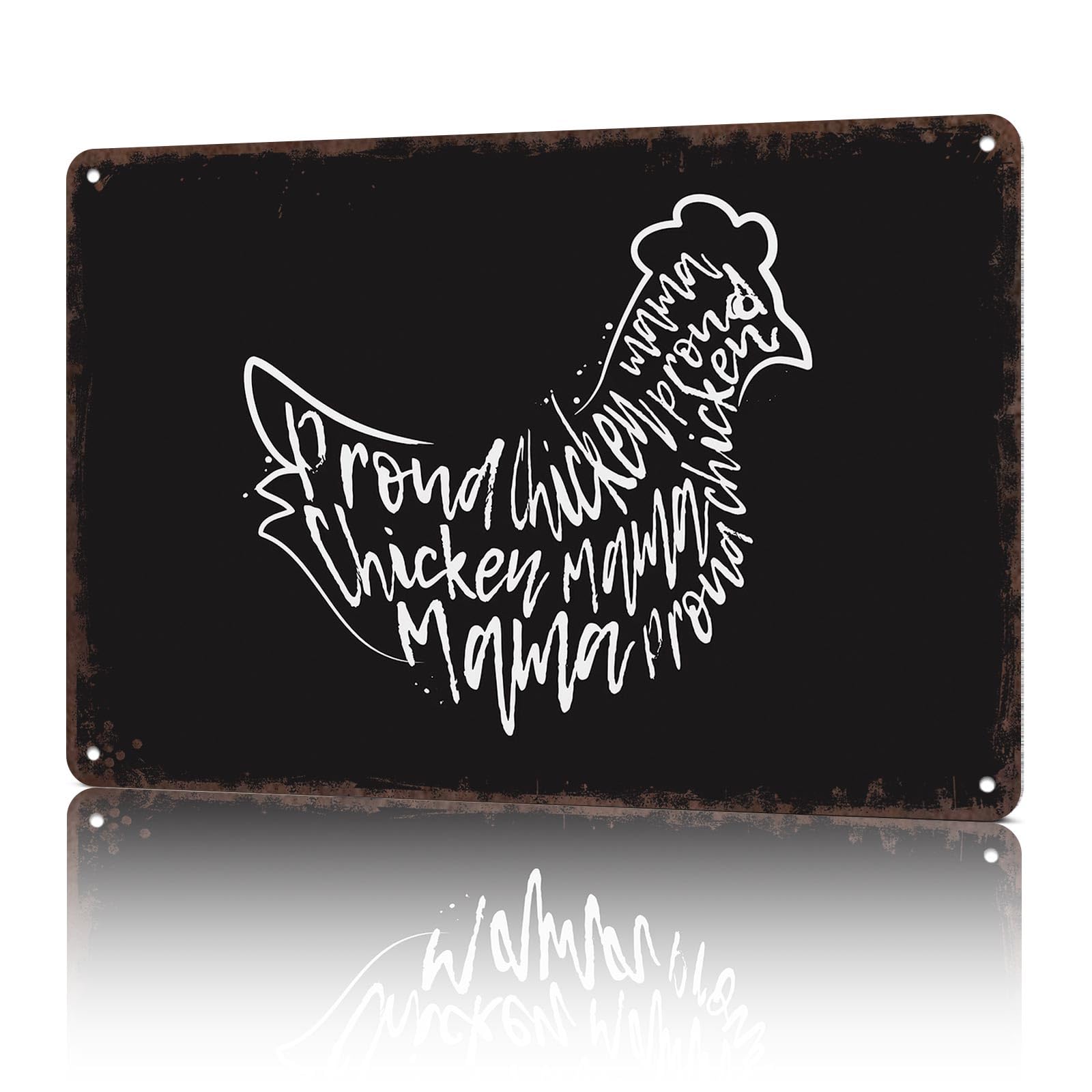 KWQDOZF Vintage Metal Signs Proud Chicken Mama Funny Tin Sign Poster Wall Art For Home Room Bedroom Office Decor 8x12inch