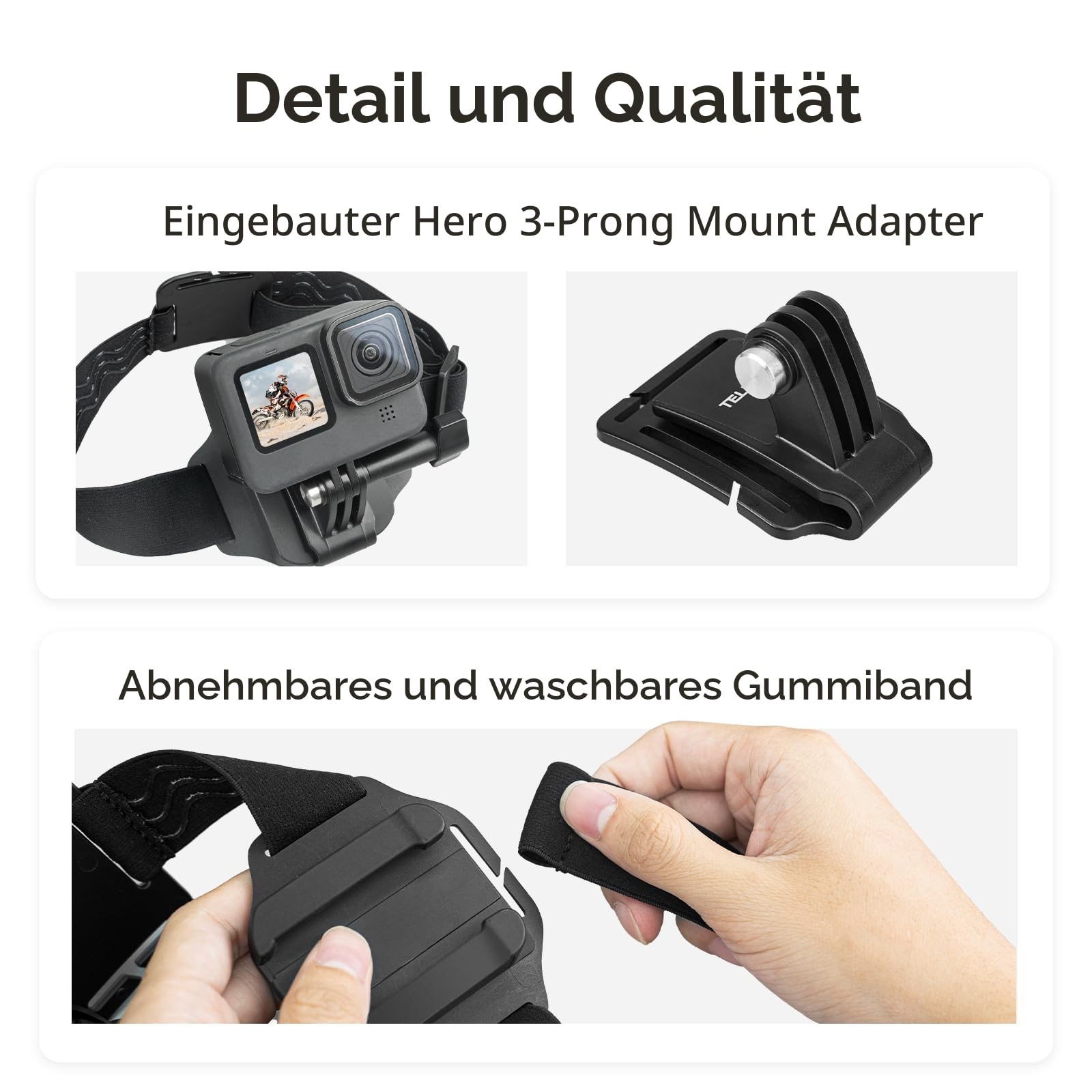 Multifunktions-Kopfband, Kopfgurt Kappenhalterung mit Telefonclip Vertikale Halterung Kit 2-in-1 Handy POV Halterung für GoPro Hero Insta360 DJI Action iPhone Android, Video, Vlog