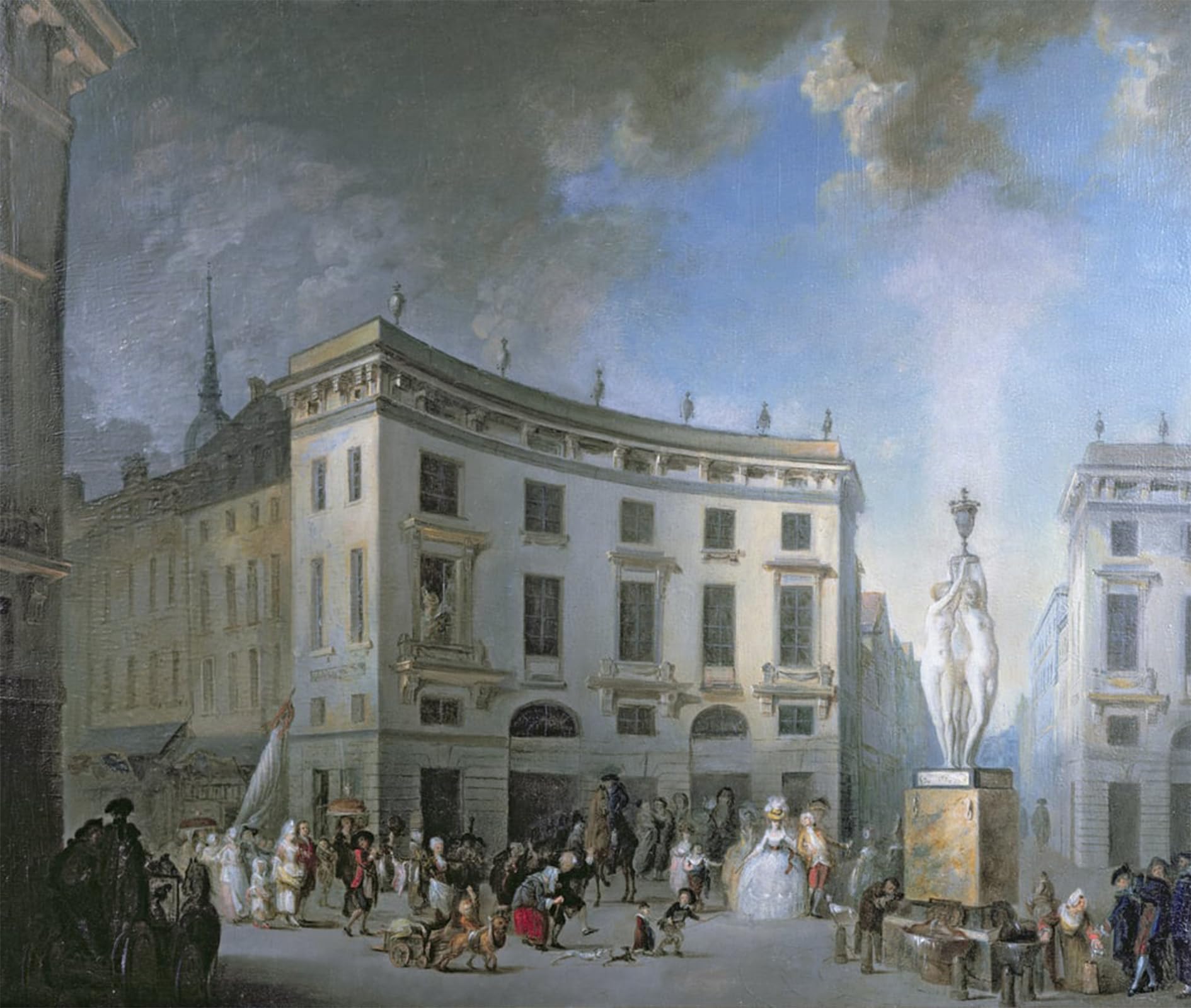 SERENDIPITP Vintage Wall Art Canvas Nordic Poster Canvas Print Picture a Wedding Procession in Amiens by Gabriel De Saint Aubin Wall Art Poster for Home Decor 60x90cm