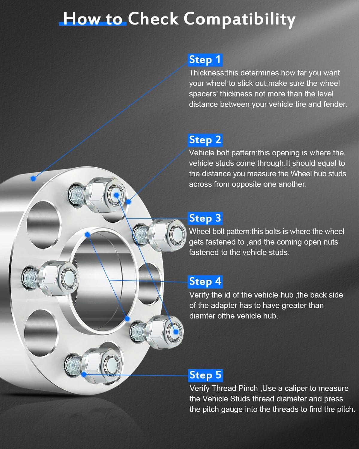 ECCPP 2PCS 2" Wheel Spacers hubcentric 5 Lug 5x4.5 to 5x4.5 5x114.3mm fits for 1992-2011 for Ford Crown Victoria || 2007-2014 for Ford Edge || 1991-2010 for Ford Explorer