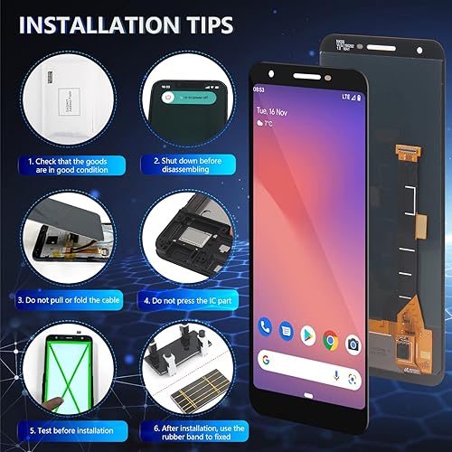 Miniatura 5 de Pantalla para Google Pixel 3A OLED Reemplazo de pantalla táctil LCD digitalizador Asamblea para Google Pixel 3A G020A G020E G020B LCD con
