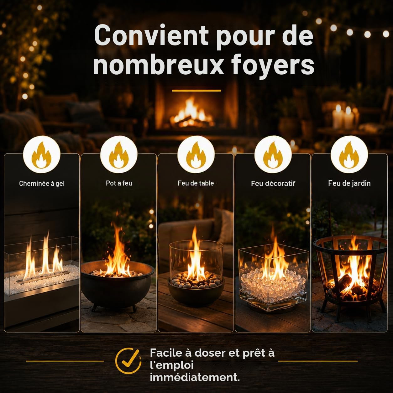Lot de 12 bouteilles de 1 L de gel combustible inodore pour barbecue, cheminée, pots à feu et fondue – Allume-feu propre et sécurisé – Réf. 310