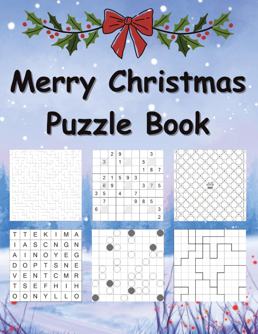 Merry Christmas Puzzle Book: Maze, Sudoku, Word Finder and More Holiday Activities