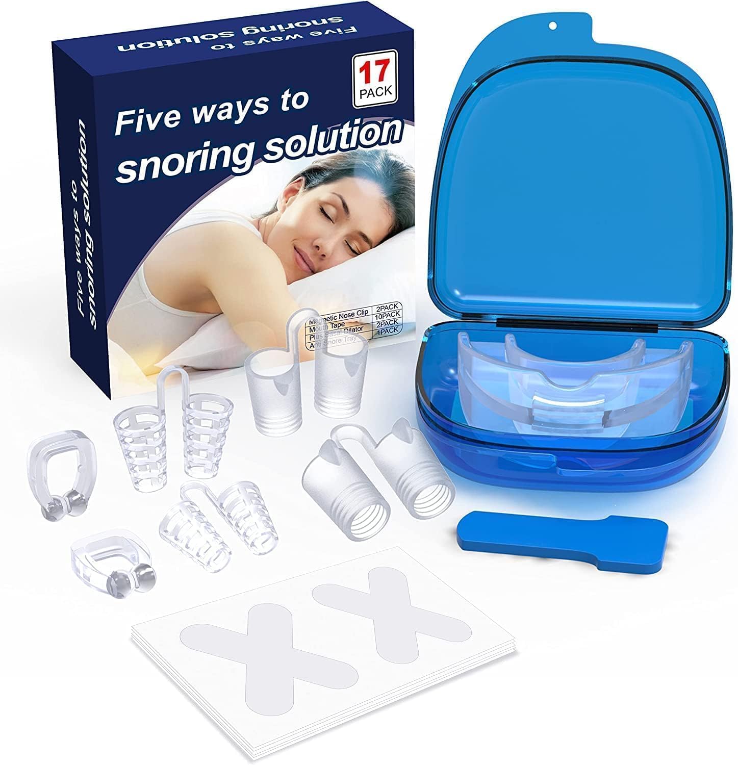 Anti Snoring Devices, 17 PCS Comfortable and Effective Snoring Solution for Men and Women, Reduce Snoring and Assist Sleep Snoring Aids
