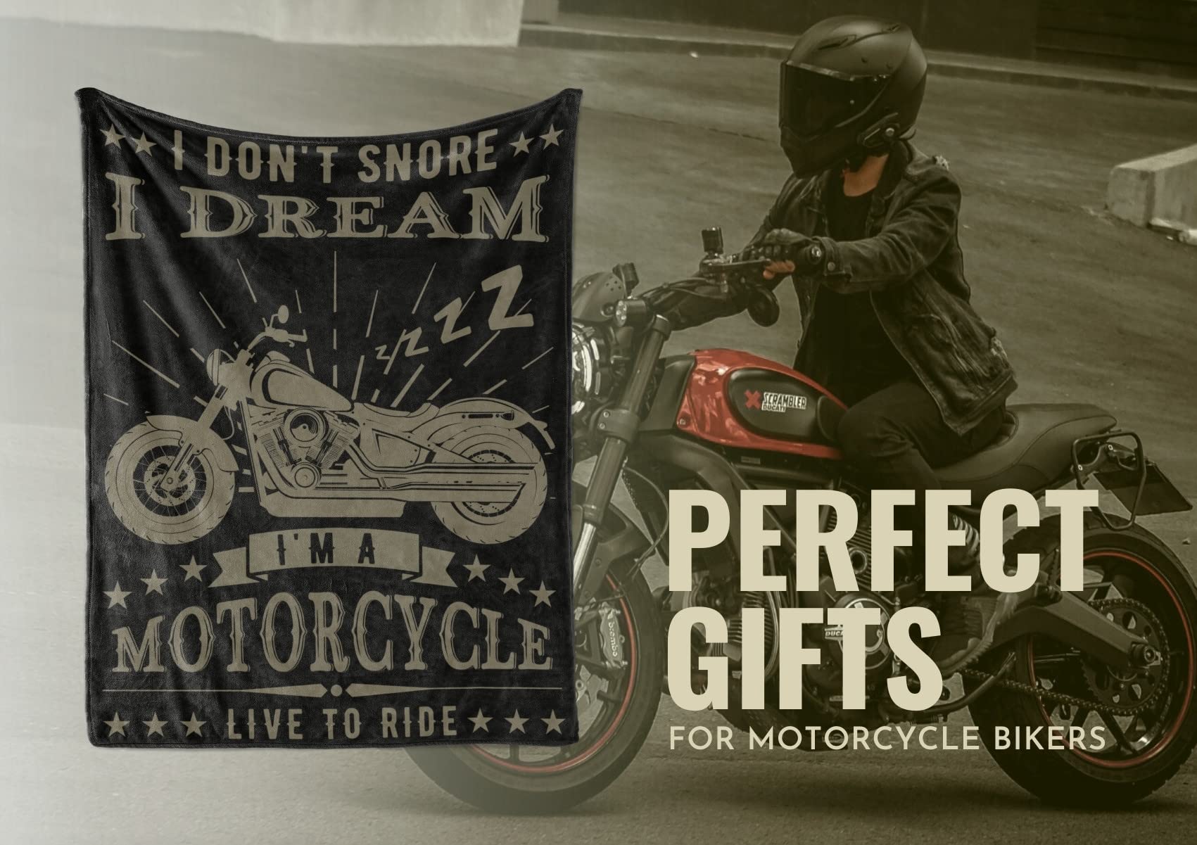 InnoBeta Motorrad-Überwurfdecke Für Männer – 127x165 Cm, Flauschig, Mit Lustigem Spruch, Geschenk Für Biker