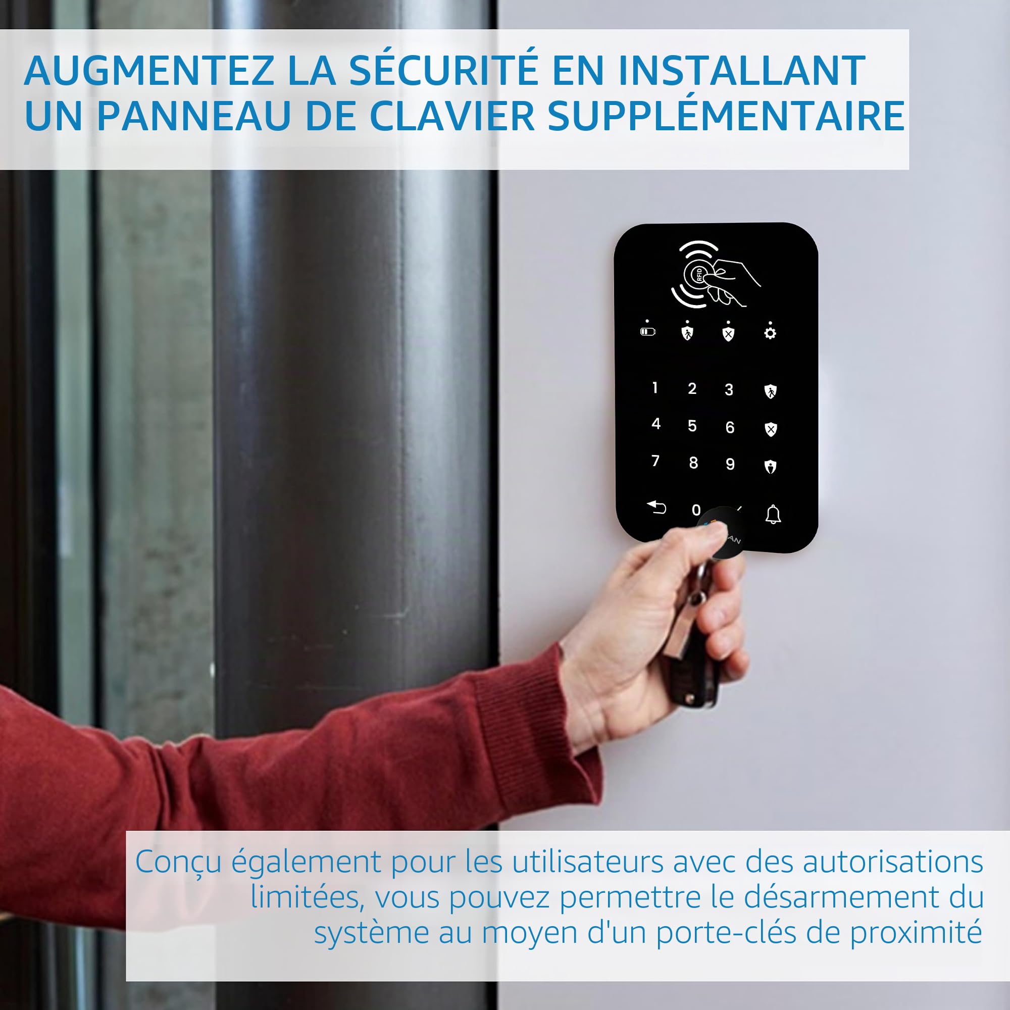 Nivian Système d’Alarme WiFi + GSM 4G Intelligent pour Maison ou Bureau – Kit Complet sans Fil avec Sirène Intégrée, Capteur de Mouvement, Détecteur d’Ouverture, Télécommande – App TUYA, SMS & Appels