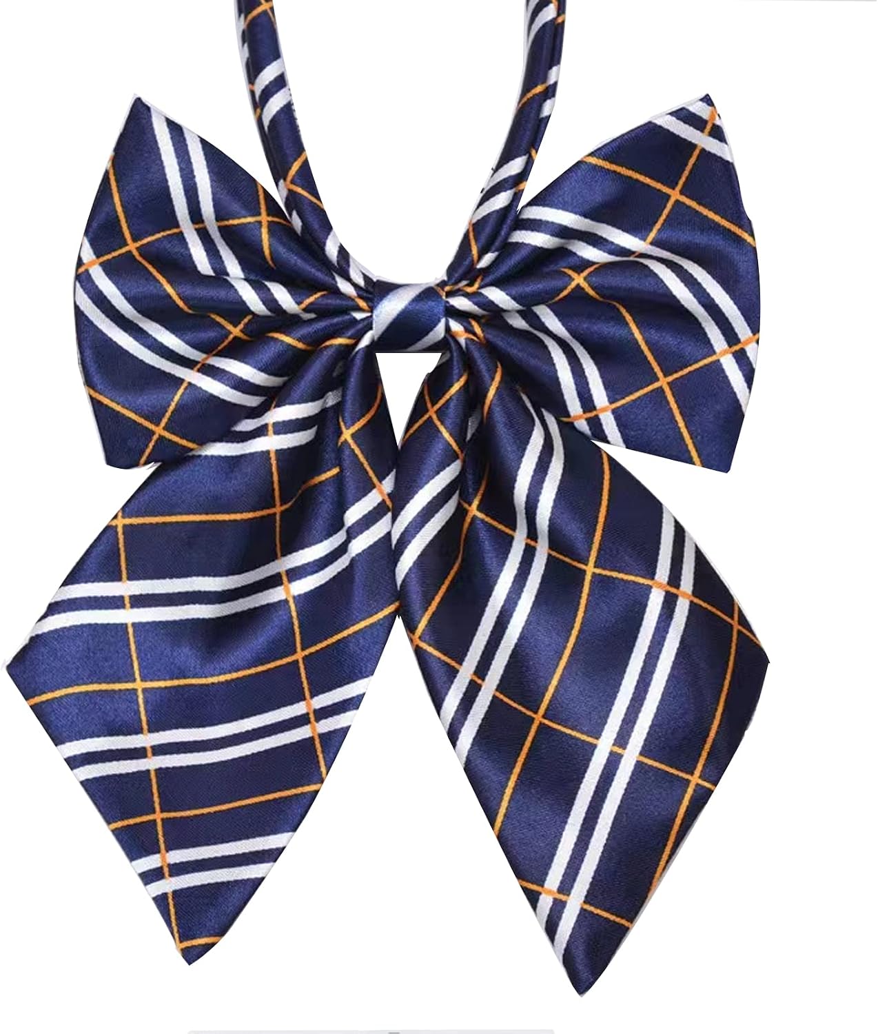 4 Pieces Stripe Pre-tied Bowknot Bowties Strap Length Adjustable Neckties for Women & Girls Multicolor