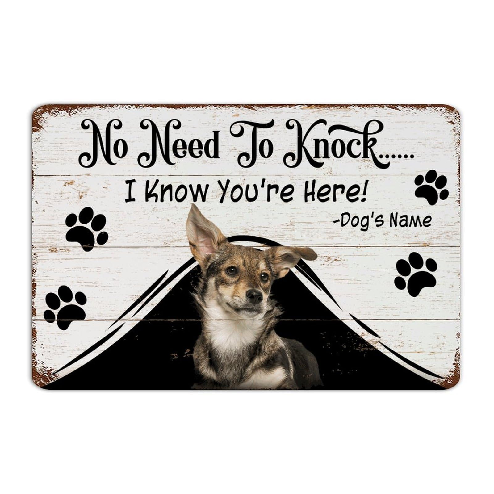 Plaque rétro chien Lundehund déco pour salon et chambre d'homme