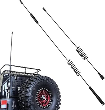 ShareGoo 2Pcs 7.68" & 11.4" Metal Antenna Simulation Decoration Accessories Compatible with Axial SCX10 90046 Traxxas TRX4 D90 D110 Tamiya CC01 1/10 RC Crawler Truck