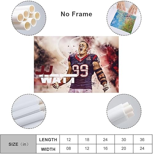Miniatura 2 de ANDUI Póster de JJ Watt DT Muscle Defender Rising Star Wall Art Picture Painting Póster impreso en lienzo Obras de arte para dormitorio, sala de