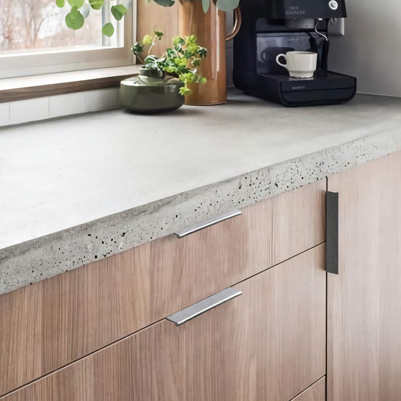 goldenwarm 15 Stück Möbelgriffe Metall Griffe für Küchenschränke Möbelgriffe Silber LS7030SNB128 Möbelgriffe Küche Aluminium Küchengriffe 128mm