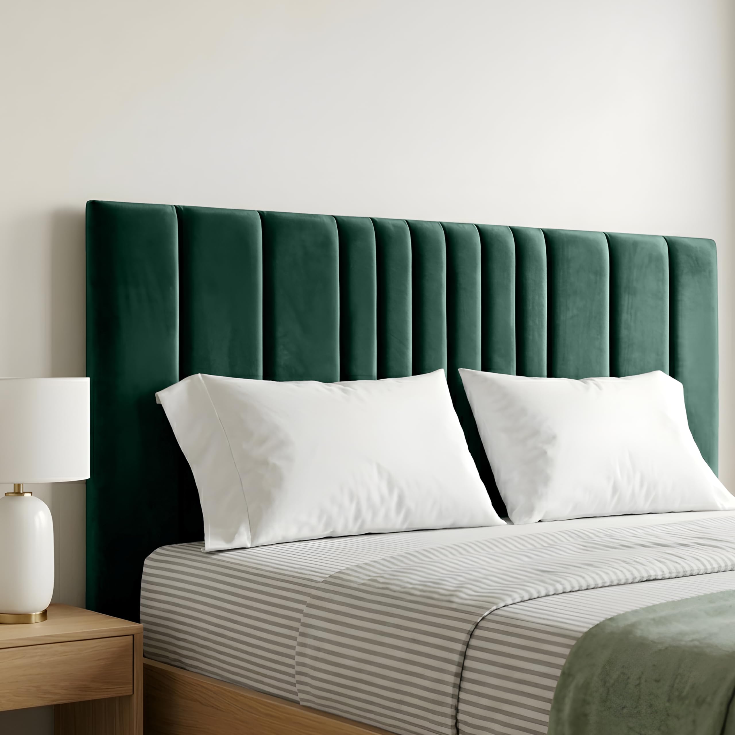 BEDELUNA Headboards for Bed - 24” Manhattan Plush Fabric Headboard - Elegant Divan Bed Thick Padding Bed Headboards, Luxury Bedroom & Hotel Furniture