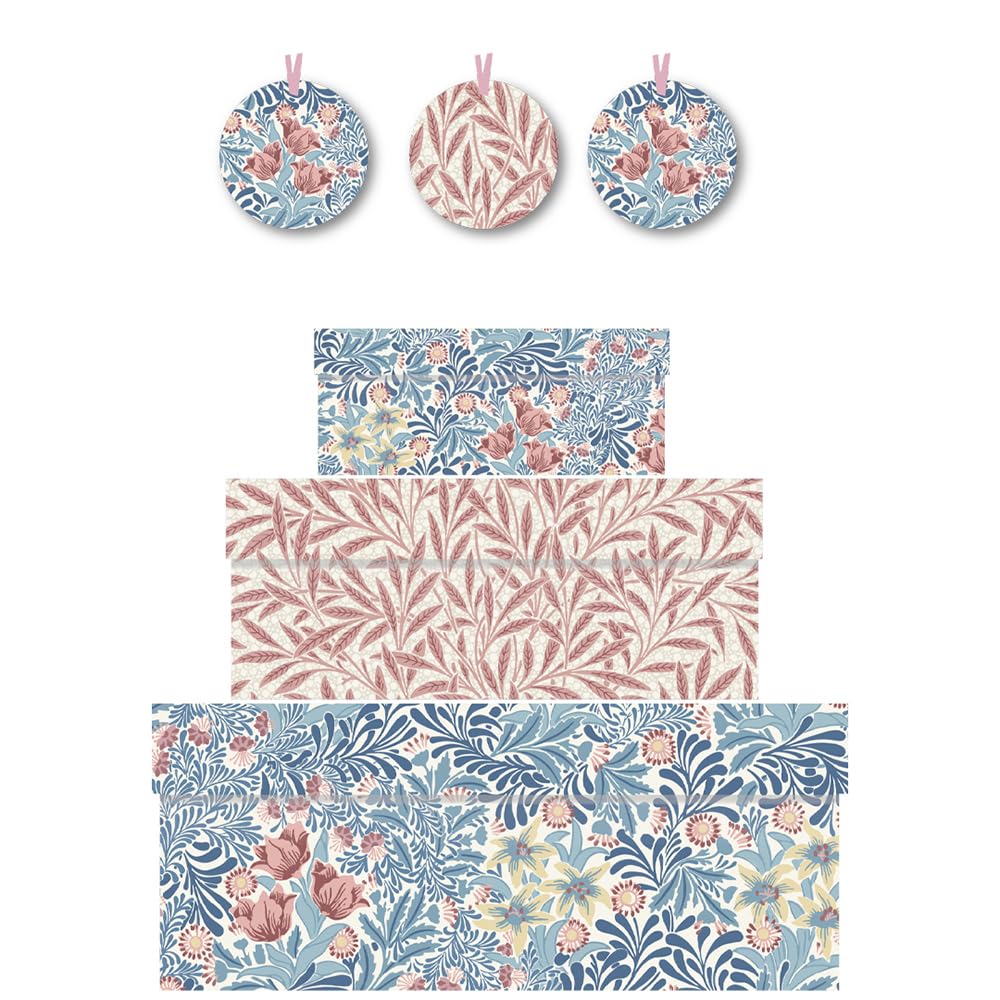 Penny Kennedy Morris and Co William Morris Bower Dearle Nest of 3 Boxes Size: small 165 x 50 x 110mm Medium: 230 x 90 x 165mm Large: 310 x 130 x 225mm