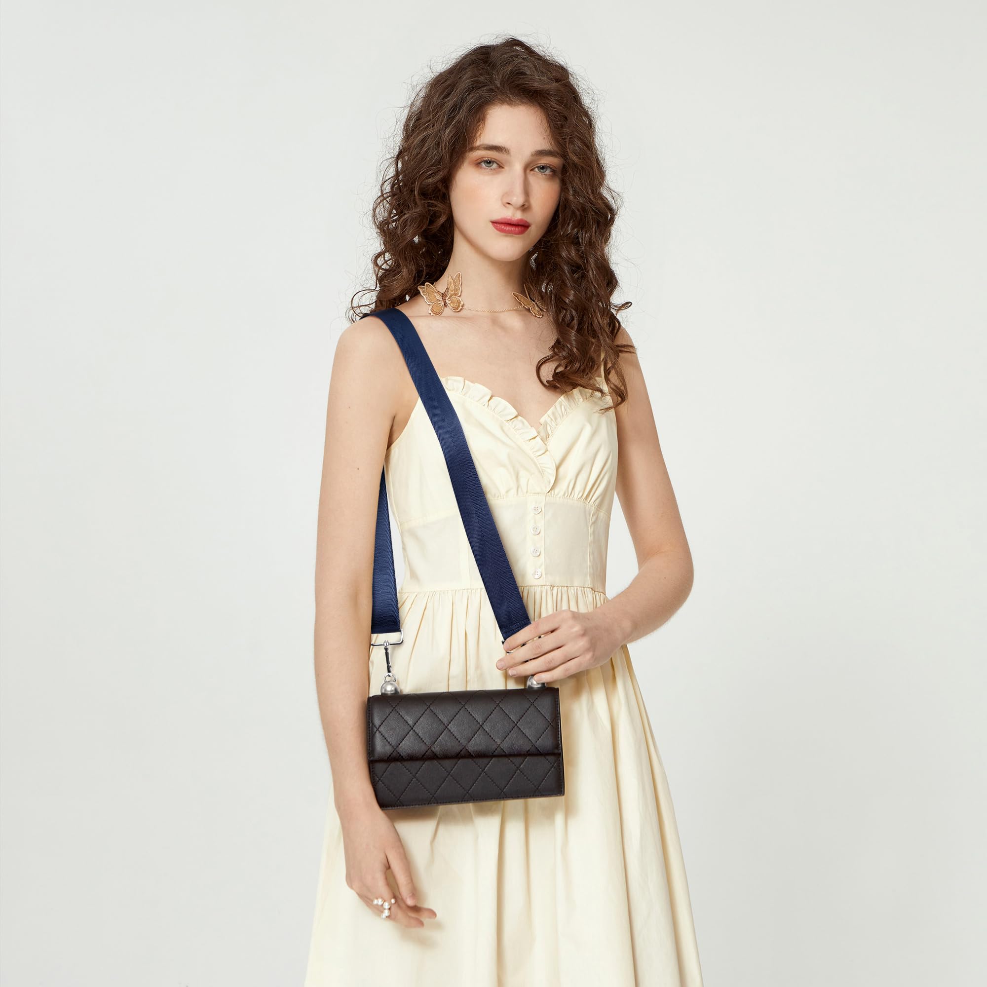 Sangle Sac Réglable 3.8cm - Noir Argent - Longueur 80-130cm - Polyvalente